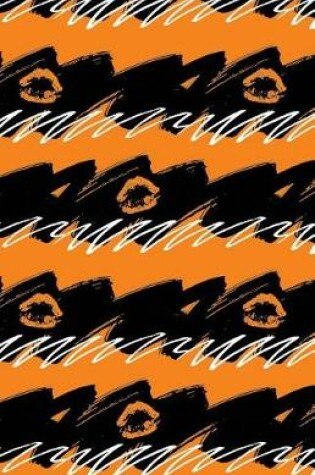 Cover of Bullet Journal Orange Lips - Abstract Orange and Black Pattern