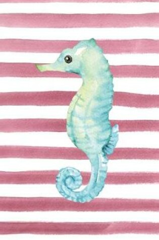 Cover of Blue Seahorse Watercolor Stripe Journal, Blank Sketch Paper