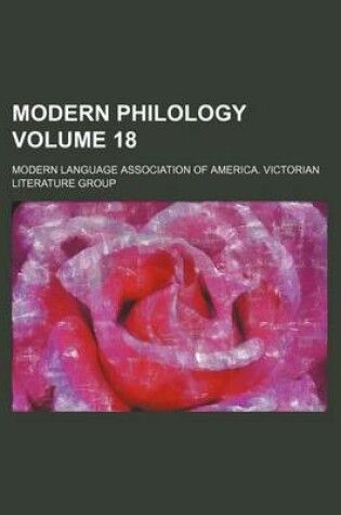 Cover of Modern Philology Volume 18