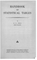 Book cover for Handbook of Statistical Tables