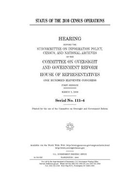 Book cover for Status of the 2010 census operations