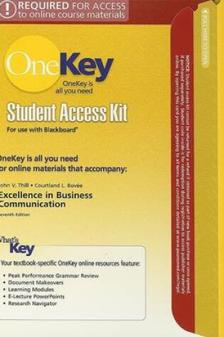 Cover of OneKey Blackboard, Student Access Kit, Excellence Business Communication