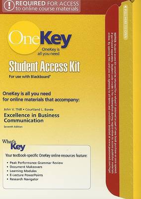 Book cover for OneKey Blackboard, Student Access Kit, Excellence Business Communication