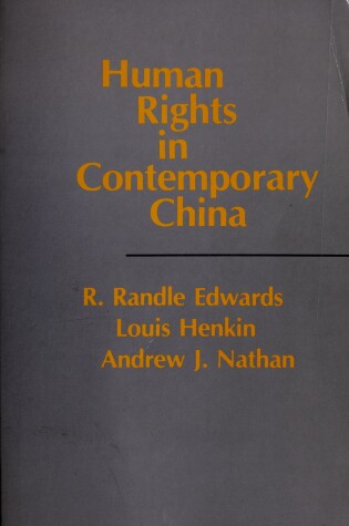 Cover of Human Rights in Contemporary China