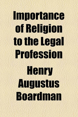 Book cover for Importance of Religion to the Legal Profession