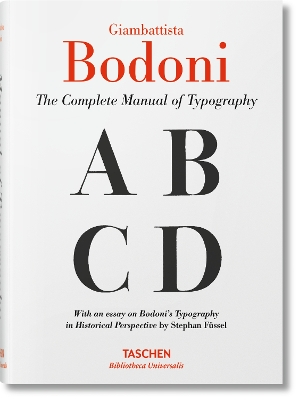 Book cover for Giambattista Bodoni. The Complete Manual of Typography
