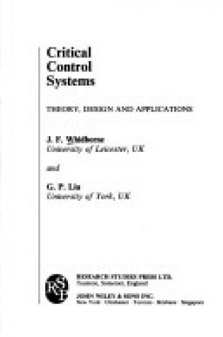 Cover of Critical Control Systems