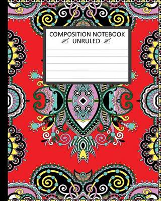 Book cover for Unruled Composition Notebook 8" x 10". Ukrainian Oriental Design.