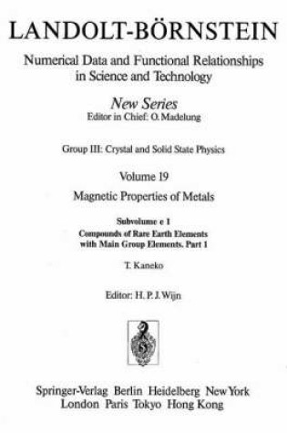 Cover of Compounds of Rare Earth Elements with Main Group Elements / Verbindungen der seltenen Erden mit Elementen der Hauptgruppen 1