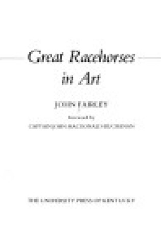 Cover of Great Racehorses in Art