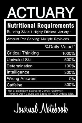 Book cover for Actuary Journal Notebook