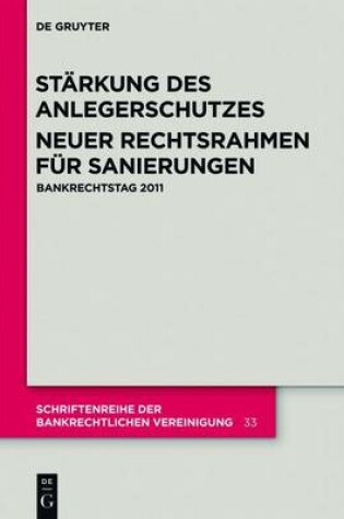 Cover of Starkung Des Anlegerschutzes. Neuer Rechtsrahmen Fur Sanierungen.