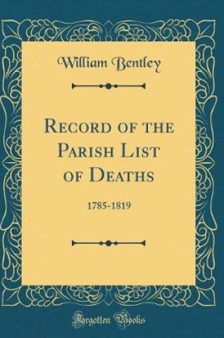 Cover of Record of the Parish List of Deaths