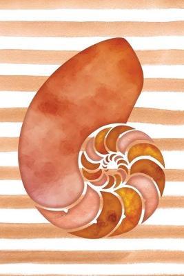 Book cover for Ocean Orange Sea Shell Watercolor Journal