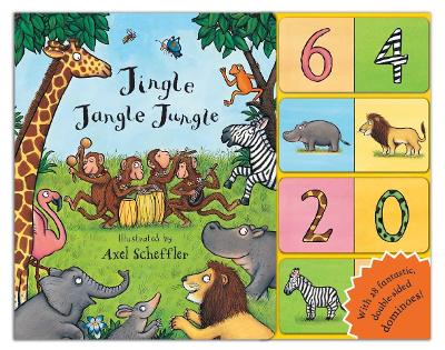 Book cover for Jingle Jangle Jungle Dominoes!