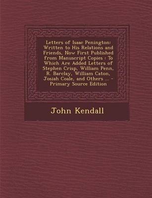 Book cover for Letters of Isaac Penington