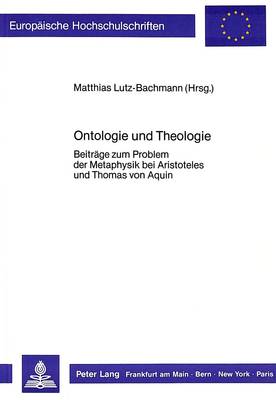 Cover of Ontologie Und Theologie