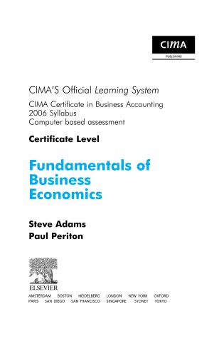 Cover of Cima Learning System Fundamentals of Business Economics