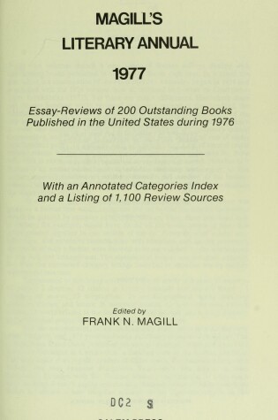 Cover of Magill's Literary Annual