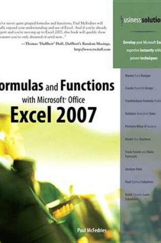 Cover of Formulas and Functions with Microsoft Office Excel 2007 (Adobe Reader)