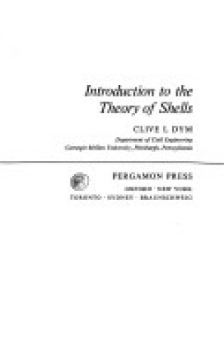 Cover of Introduction to the Theory of Shells