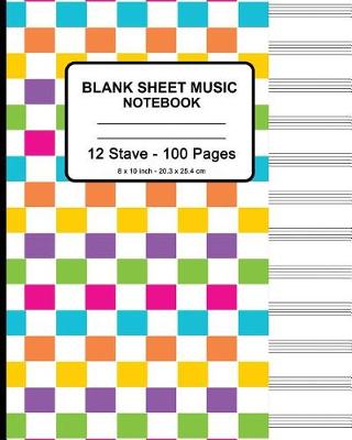 Book cover for Blank Sheet Music Notebook - Colorful Squares