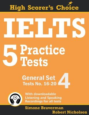 Book cover for IELTS 5 Practice Tests, General Set 4
