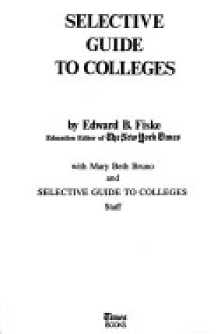 Cover of Selected Guide College 86-87