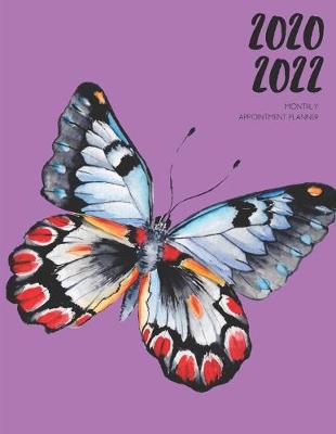 Book cover for 2020-2022 Three 3 Year Planner Watercolor Butterfly Monthly Calendar Gratitude Agenda Schedule Organizer