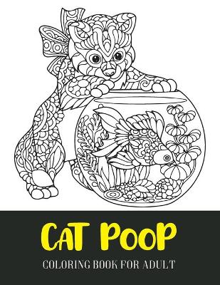 Book cover for Cat poop coloring book for adult