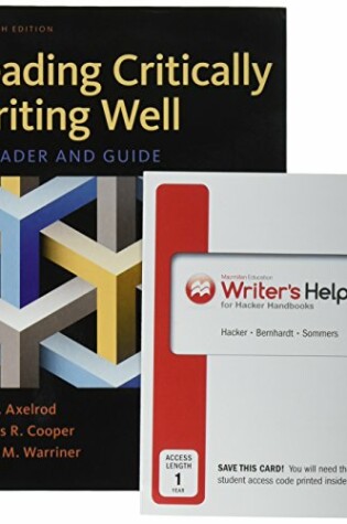 Cover of Reading Critically, Writing Well & Writer's Help 2.0, Hacker Version (Twelve Month Access)
