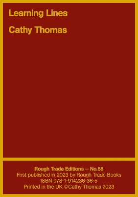 Book cover for Learning Lines: Two Short Stories - Cathy Thomas (RT#58)