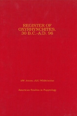 Cover of Register of Oxyrhynchites 30BC-AD96