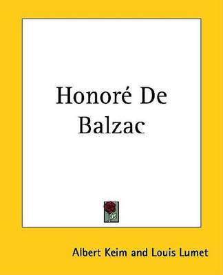 Book cover for Honoree de Balzac