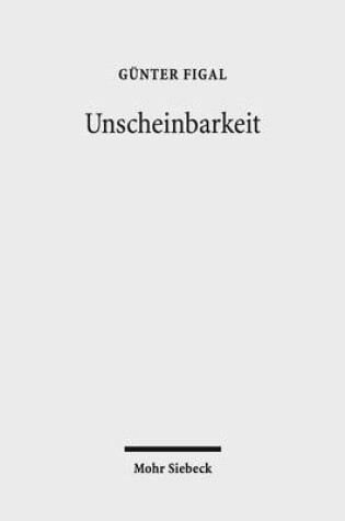 Cover of Unscheinbarkeit