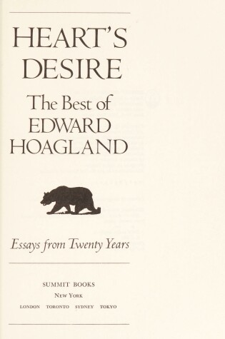 Cover of Hearts Desire Best Ed Hoagland