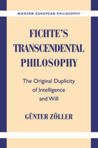 Cover of Fichte's Transcendental Philosophy