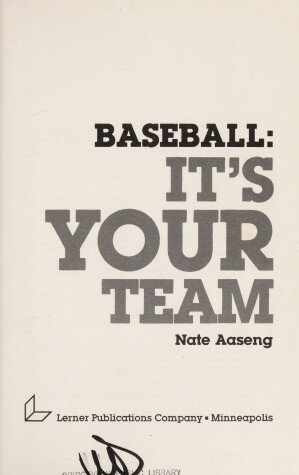 Book cover for Baseball, It's Your Team