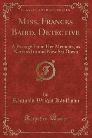 Cover of Miss. Frances Baird, Detective