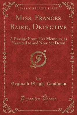 Book cover for Miss. Frances Baird, Detective