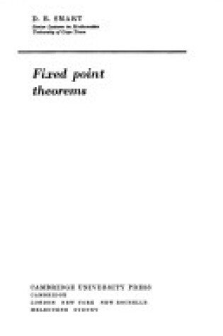 Cover of Fixed Point Theorems