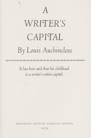 Cover of A Writer's Capital