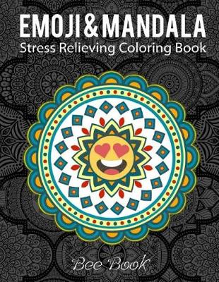 Book cover for Emoji & Mandala Stress Relieving Coloring Book