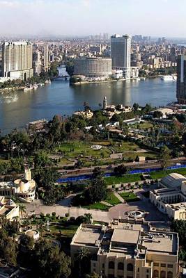 Book cover for Aerial View of the Nile River in Cairo, Egypt