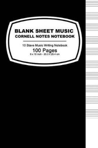 Cover of Blank Sheet Music Cornell Notes Notebook