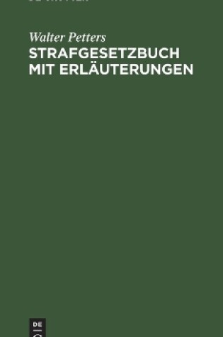 Cover of Strafgesetzbuch Mit Erl�uterungen