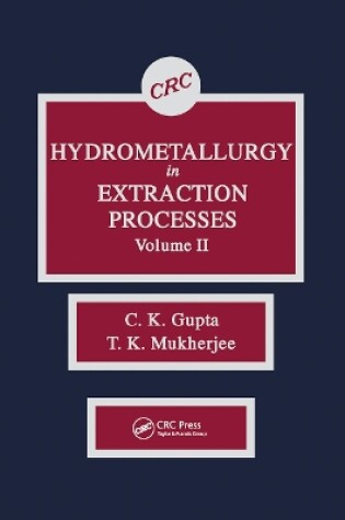 Cover of Hydrometallurgy in Extraction Processes, Volume II