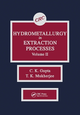 Book cover for Hydrometallurgy in Extraction Processes, Volume II