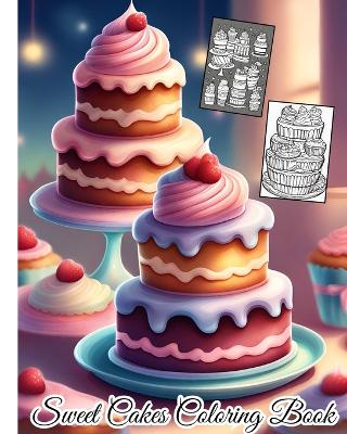 Book cover for Sweet Cakes Coloring Book For Kids