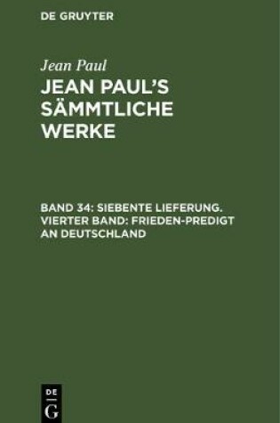 Cover of Siebente Lieferung. Vierter Band: Frieden-Predigt an Deutschland